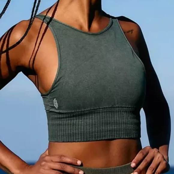 Free People Good Karma High Neck Crop Top - Picture 2 of 5